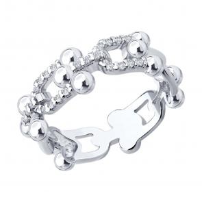 Серебряное кольцо SOKOLOV с фианитом 94014633 фото