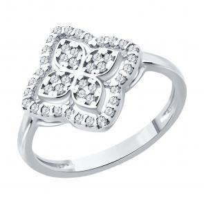 Серебряное кольцо SOKOLOV с фианитом 94014639 фото