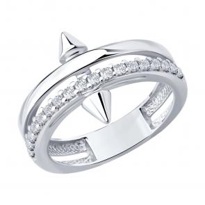 Серебряное кольцо SOKOLOV с фианитом 94014657 фото