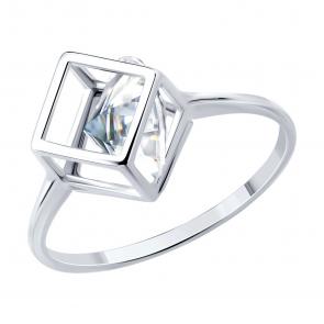 Серебряное кольцо SOKOLOV с фианитом 94014666 фото