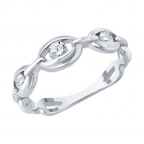 Серебряное кольцо SOKOLOV с фианитом 94014671 фото