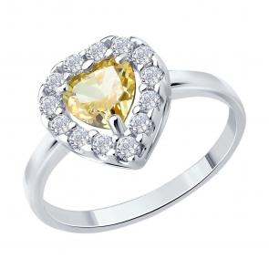 Серебряное кольцо SOKOLOV с фианитом 94014691 фото