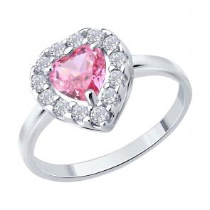 Серебряное кольцо SOKOLOV с фианитом 94014692 фото