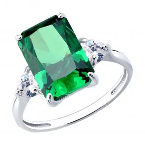 Серебряное кольцо SOKOLOV с фианитом 94014700 фото