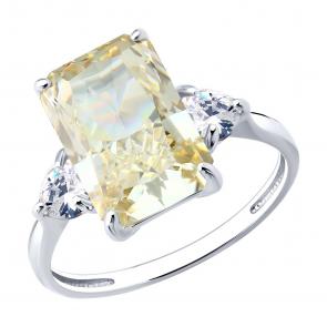 Серебряное кольцо SOKOLOV с фианитом 94014701 фото