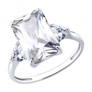 Серебряное кольцо SOKOLOV с фианитом 94014702 фото