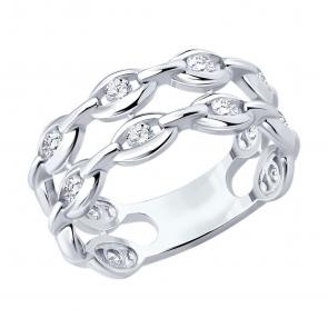 Серебряное кольцо SOKOLOV с фианитом 94014703 фото
