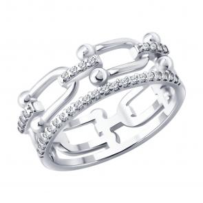 Серебряное кольцо SOKOLOV с фианитом 94014705 фото