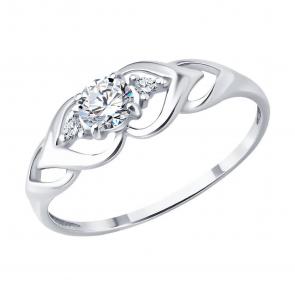 Серебряное кольцо SOKOLOV с фианитом 94014715 фото