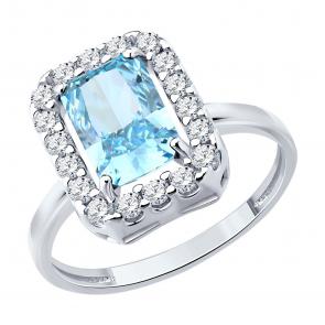 Серебряное кольцо SOKOLOV с фианитом 94014735 фото