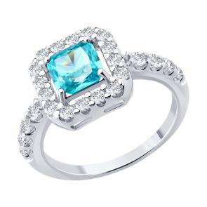 Серебряное кольцо SOKOLOV с фианитом 94014739 фото