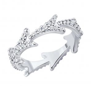 Серебряное кольцо SOKOLOV с фианитом 94014744 фото