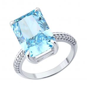 Серебряное кольцо SOKOLOV с фианитом 94014819 фото