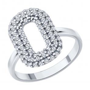 Серебряное кольцо SOKOLOV с фианитом 94014841 фото