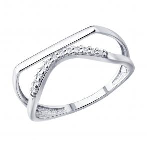 Серебряное кольцо SOKOLOV с фианитом 94014842 фото