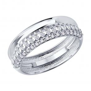 Серебряное кольцо SOKOLOV с фианитом 94014846 фото