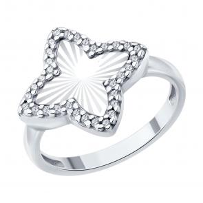 Серебряное кольцо SOKOLOV с фианитом 94014859 фото