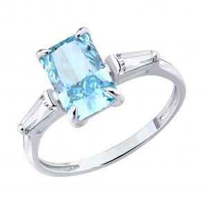 Серебряное кольцо SOKOLOV с фианитом 94014868 фото