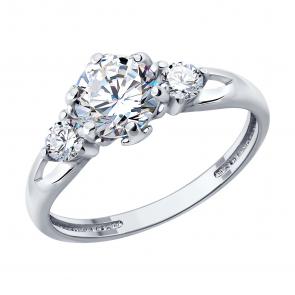 Серебряное кольцо SOKOLOV с фианитом 94014873 фото