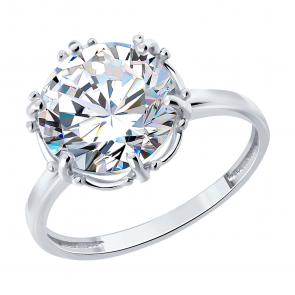 Серебряное кольцо SOKOLOV с фианитом 94014878 фото