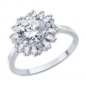 Серебряное кольцо SOKOLOV с фианитом 94014883-91 фото