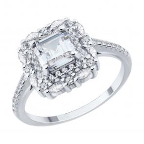 Серебряное кольцо SOKOLOV с фианитом 94014899-91 фото