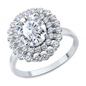 Серебряное кольцо SOKOLOV с фианитом 94014910-91 фото