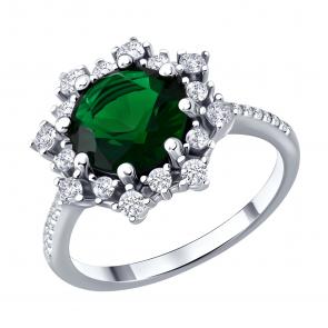 Серебряное кольцо SOKOLOV с фианитом 94014917-91 фото