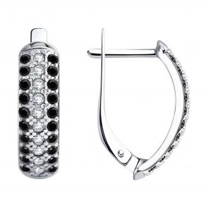 Серебряные серьги SOKOLOV с фианитом 94020055 фото