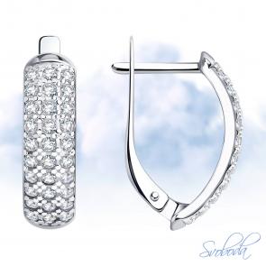 Серебряные серьги SOKOLOV с фианитом 94020058 фото