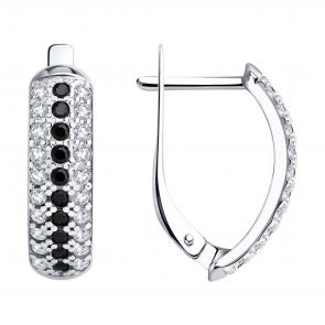 Серебряные серьги SOKOLOV с фианитом 94020059 фото