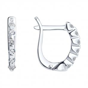 Серебряные серьги SOKOLOV с фианитом 94020069 фото