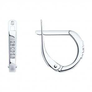 Серебряные серьги SOKOLOV с фианитом 94020086 фото