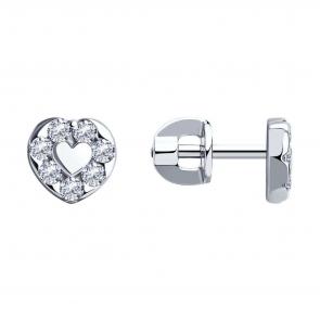 Серебряные серьги SOKOLOV с фианитом 94020088 фото