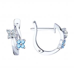 Серебряные серьги SOKOLOV с фианитом 94020112 фото