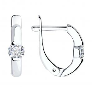 Серебряные серьги SOKOLOV с фианитом 94020415-91 фото