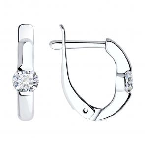 Серебряные серьги SOKOLOV с фианитом 94020415 фото