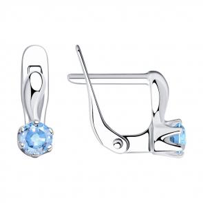 Серебряные серьги SOKOLOV с фианитом 94020450 фото