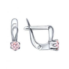 Серебряные серьги SOKOLOV с фианитом 94020451 фото