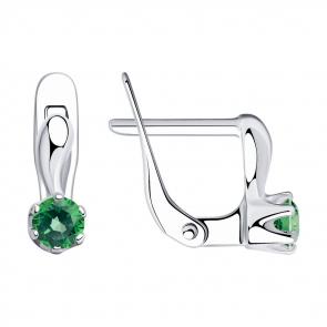 Серебряные серьги SOKOLOV с фианитом 94020452 фото