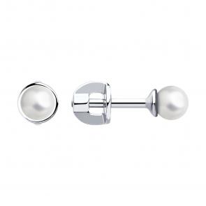 Серебряные серьги SOKOLOV с жемчугом 94020547 фото