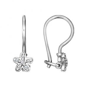 Серебряные серьги SOKOLOV с фианитом 94020576 фото