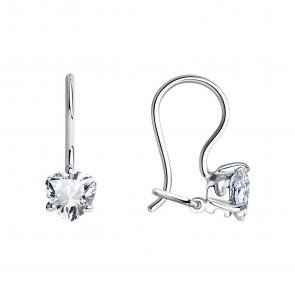 Серебряные серьги SOKOLOV с фианитом 94020577-91 фото