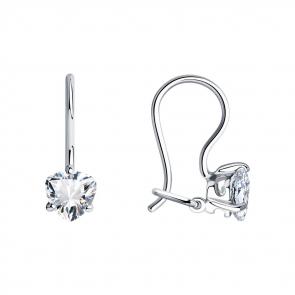 Серебряные серьги SOKOLOV с фианитом 94020577 фото