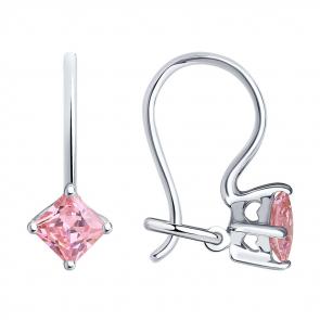 Серебряные серьги SOKOLOV с фианитом 94020583 фото