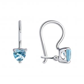 Серебряные серьги SOKOLOV с фианитом 94020586 фото