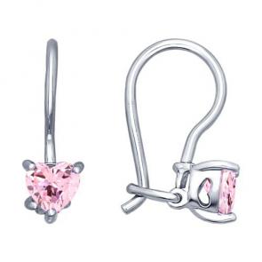 Серебряные серьги SOKOLOV с фианитом 94020587 фото