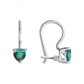 Серебряные серьги SOKOLOV с фианитом 94020588 фото