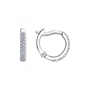 Серебряные серьги SOKOLOV с фианитом 94020628 фото