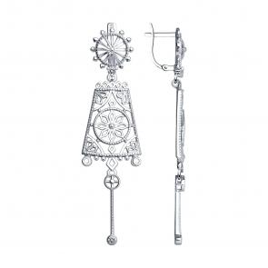 Серебряные серьги SOKOLOV с фианитом 94021246 фото